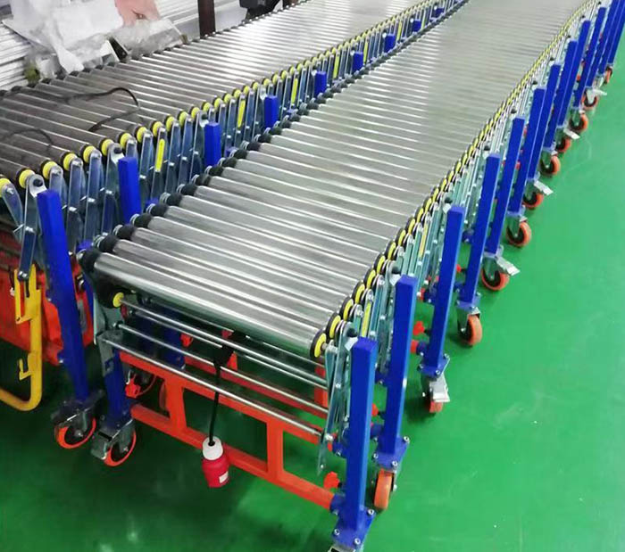 Dây chuyền băng tải con lăn điện có thể thu vào